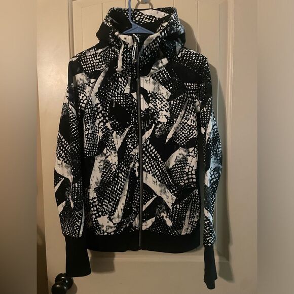 Lululemon Hoodie 6 Black White Static Mist Full Zip Scuba Sweatshirt Womens - Picture 6 of 12